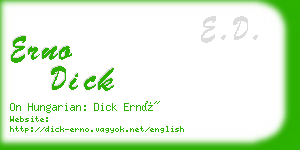 erno dick business card